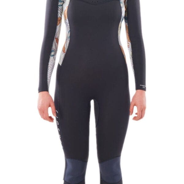 NEW 53 CZ Rip Curl Womens Dawn Patrol Chest Zip Wetsuit WSM9AS Charcoal Grey