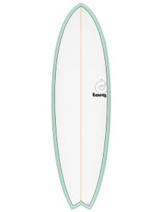 torq mod fish surfboard seagreen white pinline 5 11