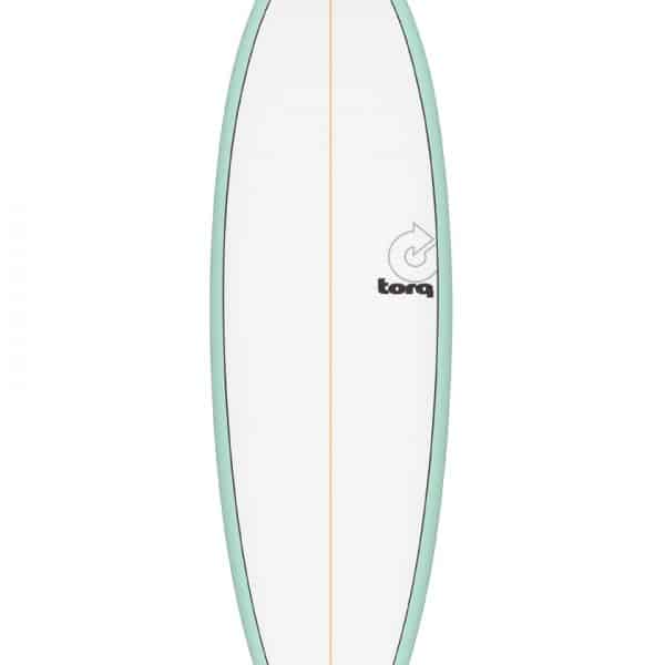 torq mod fish surfboard seagreen white pinline 5 11