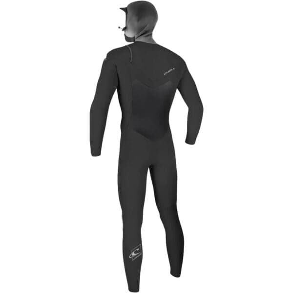 2023 ONeill Mens Epic 654mm Chest Zip Hooded Wetsuit Black 5377 Back